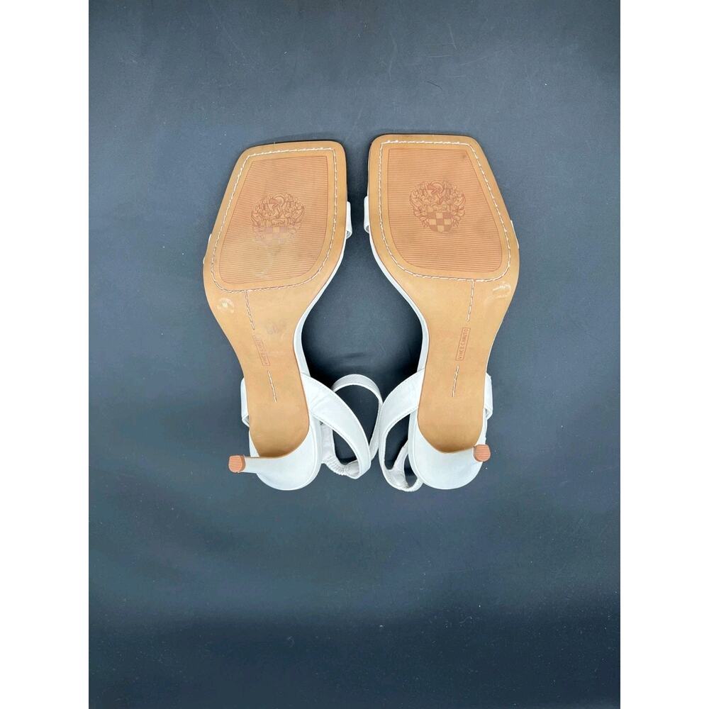 NEW VINCE CAMUTO Bendiva Leather Ankle Strap Pin Block Heel Sandals 9M - Picture 5 of 7